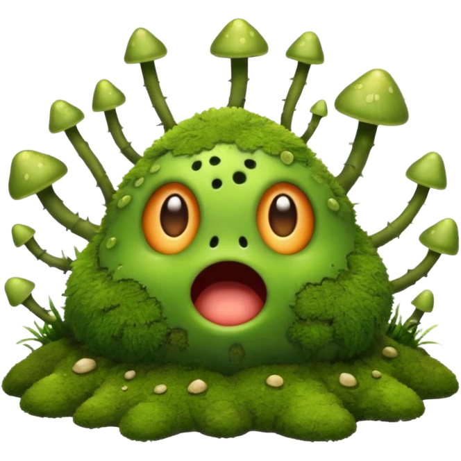 moss creature shocked with spores burst emoji