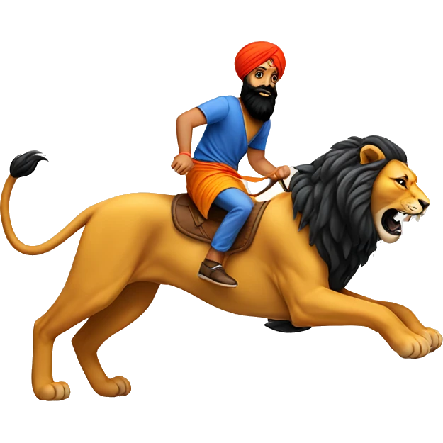sikh guy riding lion emoji