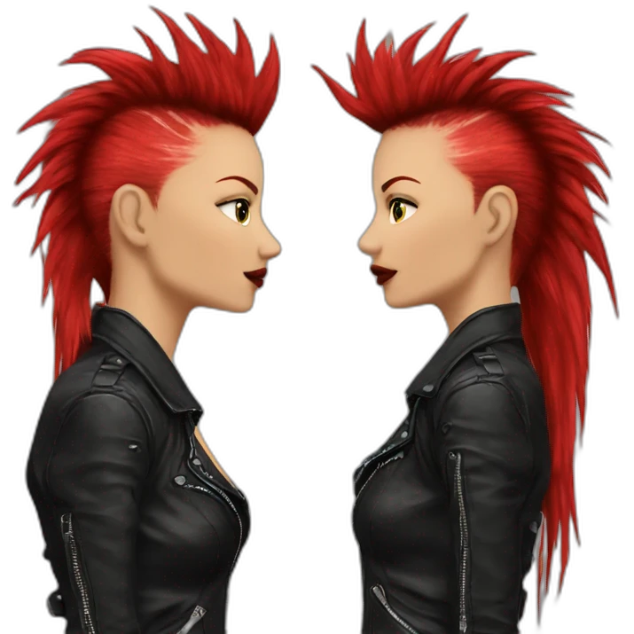 woman punk hair red emoji