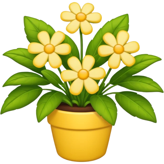 Vibranium shrub  in emoji format. I bunch of yellow whitish flowers with green leaves behind. Minimalistic. emoji