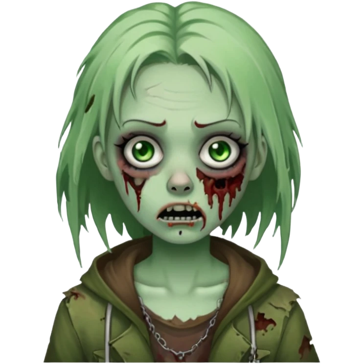 Zombie girl with a septum piercing emoji