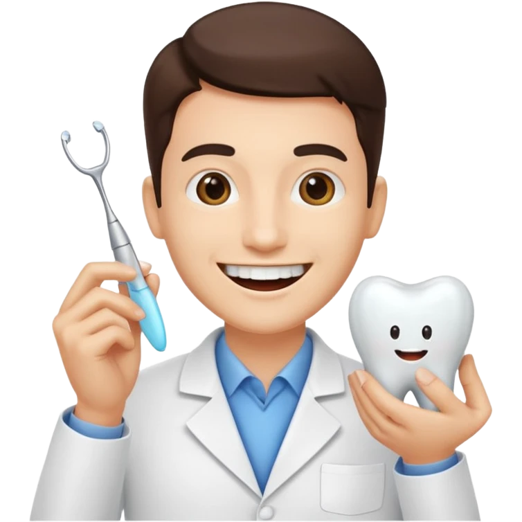 dentist  with tooth emoji