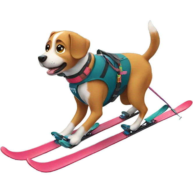 Dog skiing emoji