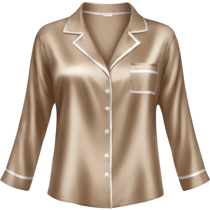 Light brown silk pyjamas set emoji