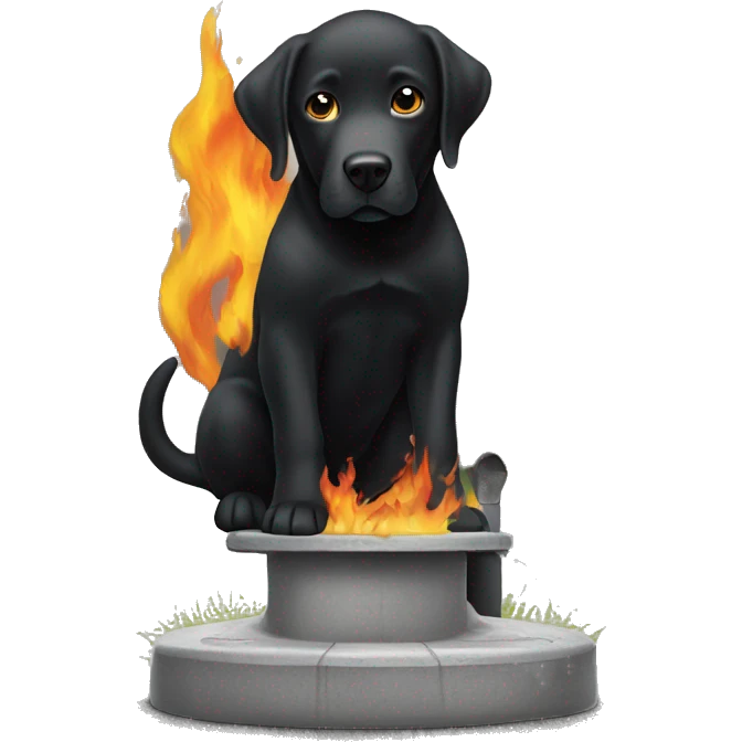 black lab peeing on fire hydrant  emoji