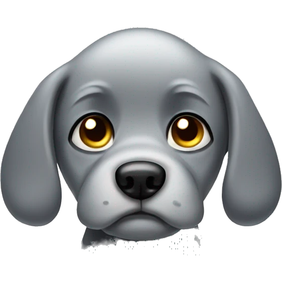 Sad grey crying puppy emoji