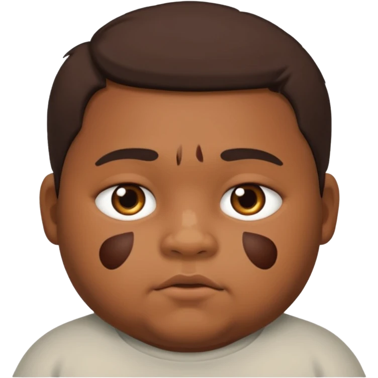 Brown skin chubby boy with a scar on their face  emoji