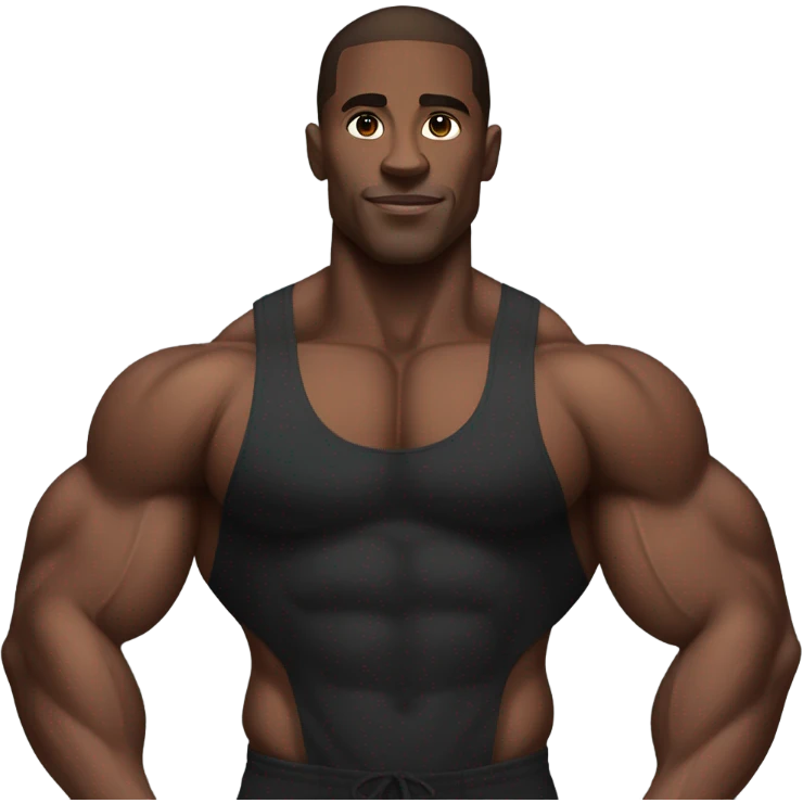 Black man body builder emoji