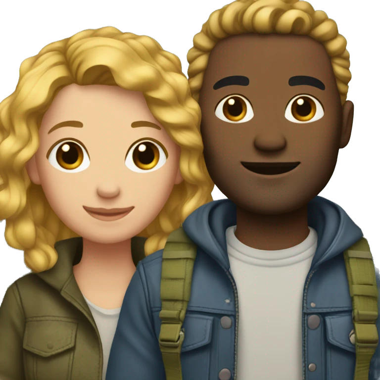 outdoor couple with men who style girl’s Hair  emoji