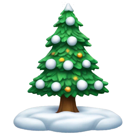 Christmas tree with snow on it emoji