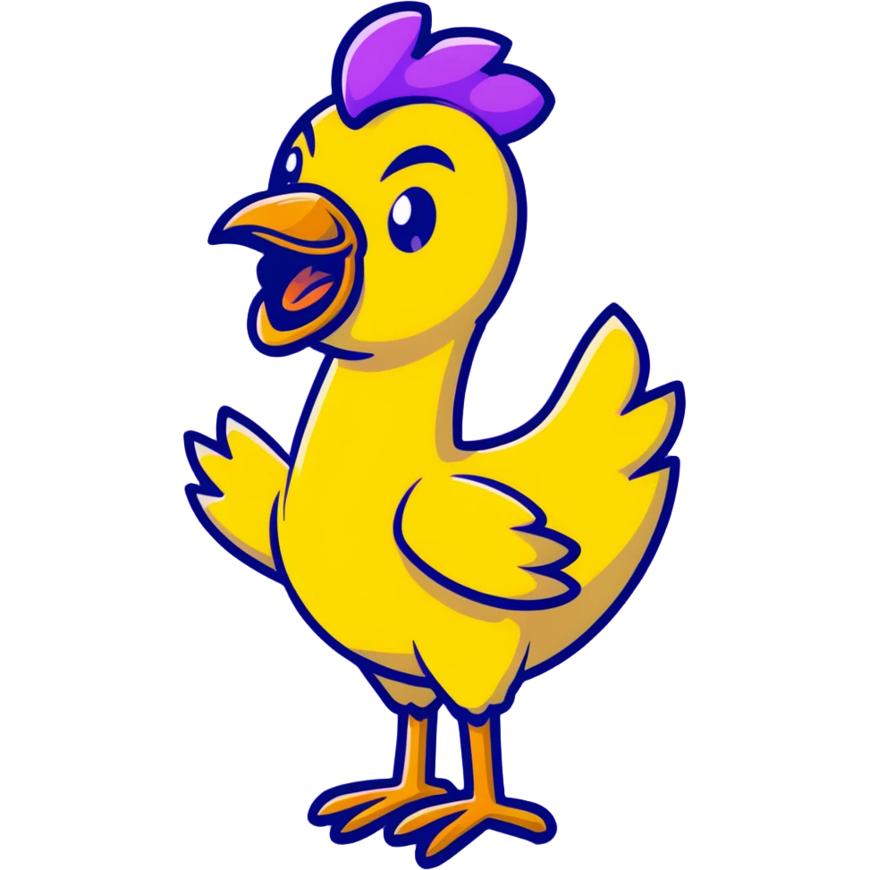 shouting long neck yellow chicken emoji