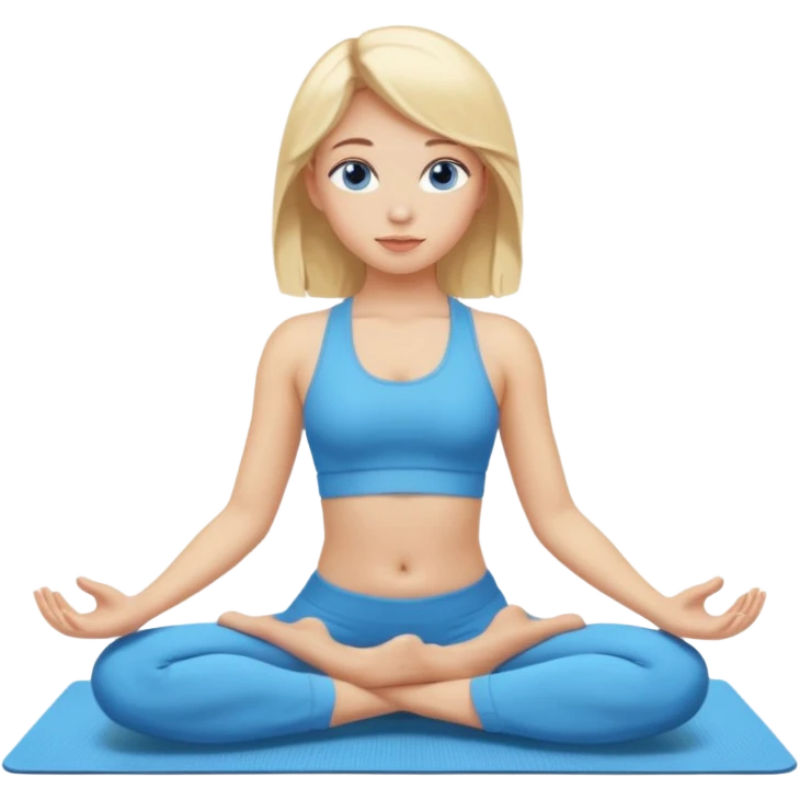 Девушка занимается йогой, голубые глаза, светлая кожа, русые волосы  emoji