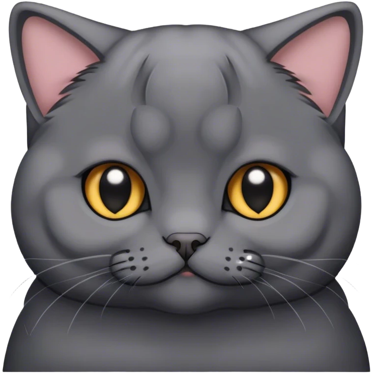 Dark Grey scottish fold cat emoji