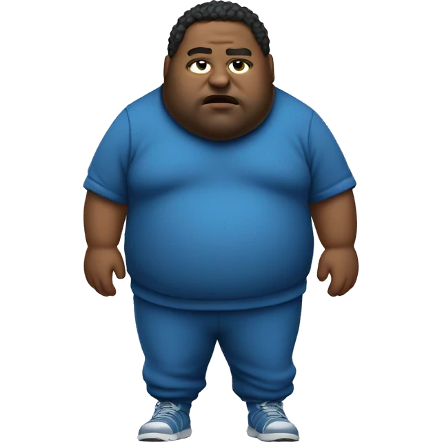 fat man in dirty blue sweatsuit emoji