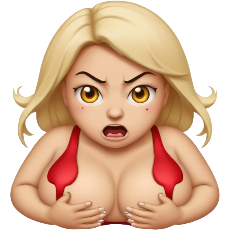 angry emoji with huge boobs and nipple piercing emoji emoji