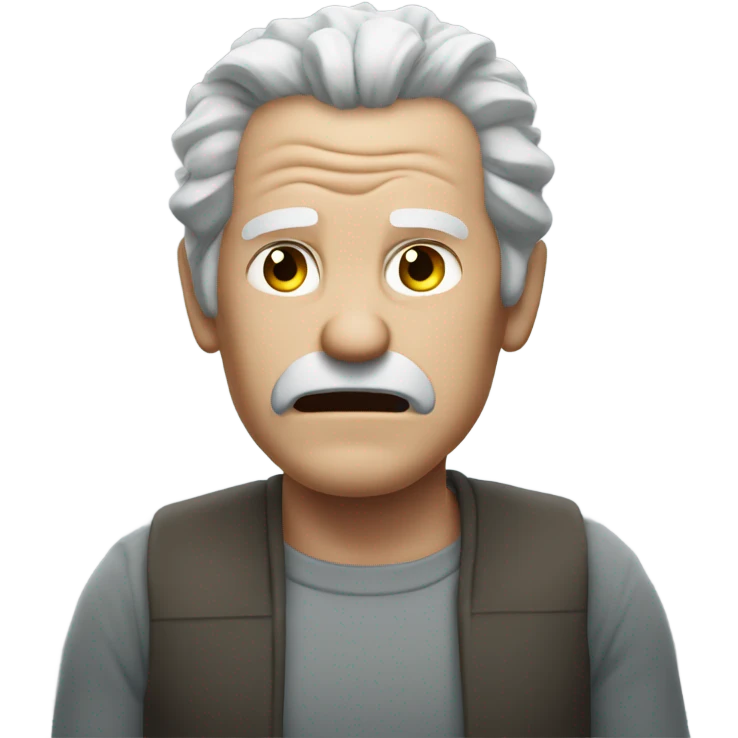 An angry white man with grey hair Shakes his fist at the sky emoji