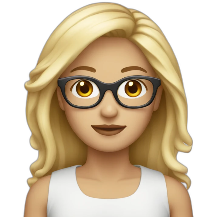 blonde avec lunette emoji