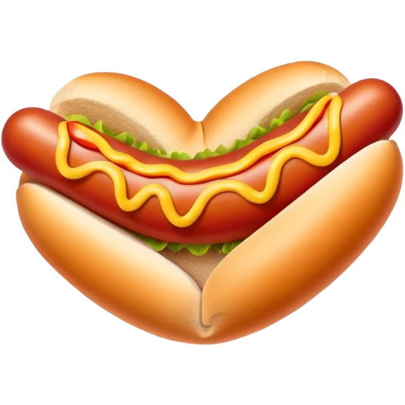 heart made from a hot dog emoji