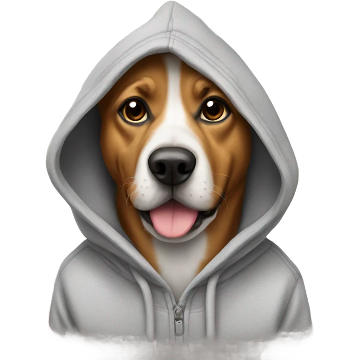 Dog wearing hoodie emoji