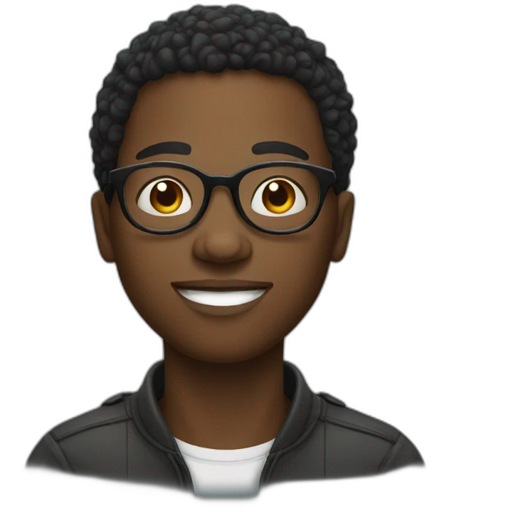African young man in round glasses emoji