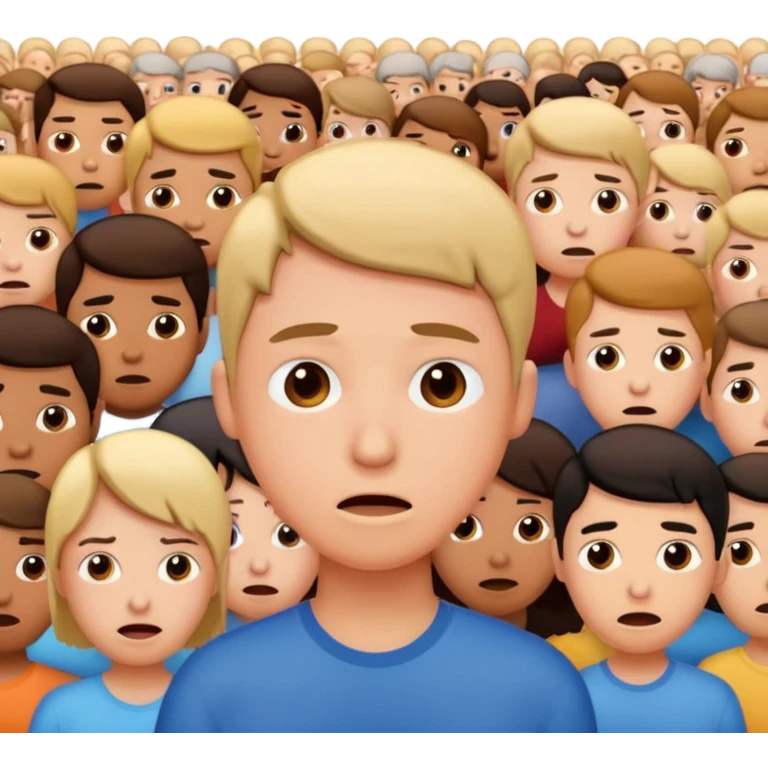 a person feeling nervous in a crowd emoji