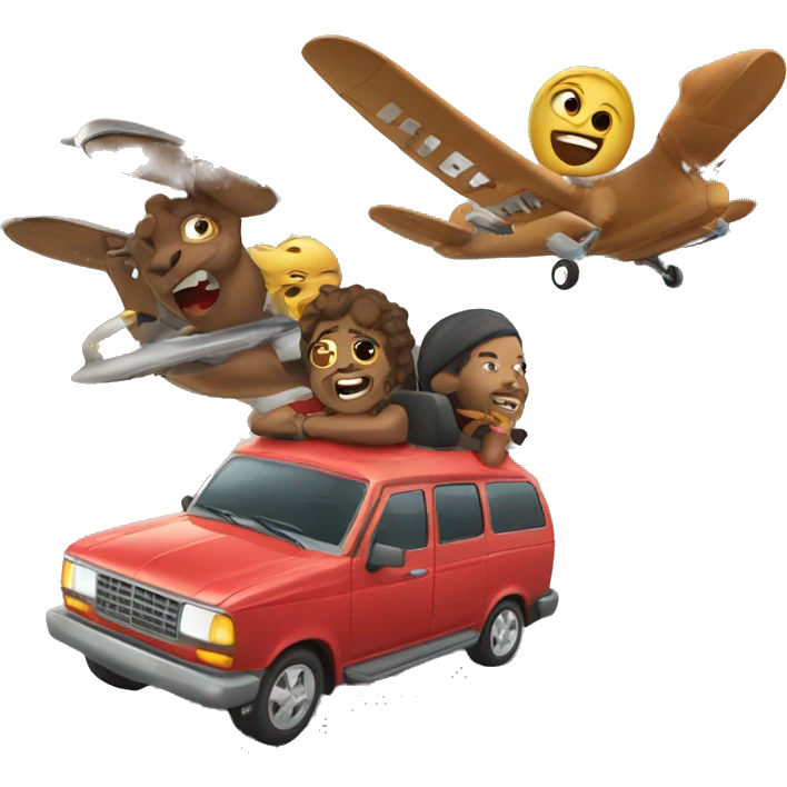 flying vs. roadtrip emoji