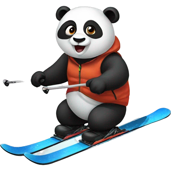 Panda skiing  emoji