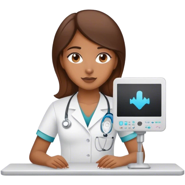  Brown girl brown hair Sonographer  emoji