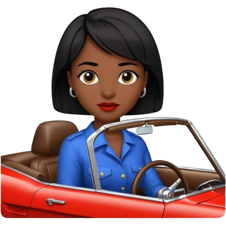 Classic mustang dark women with short hair emoji