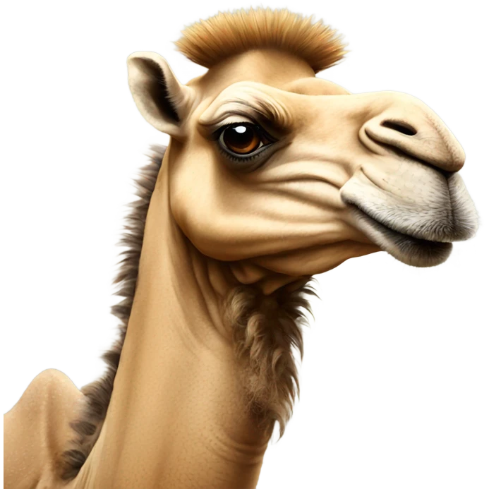 a grumpy camel with a mohawk emoji