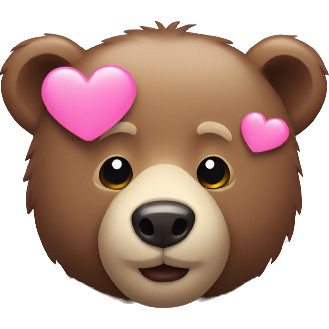 Bear with a pink heart emoji