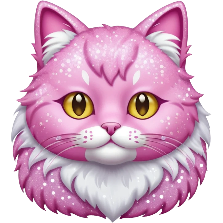 glitter pink cat  emoji