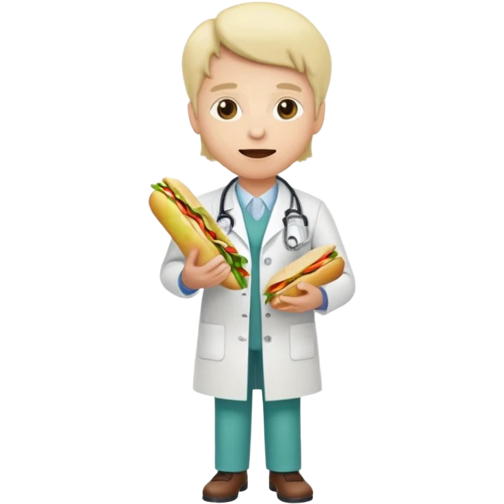 Doctor eating full body emoji