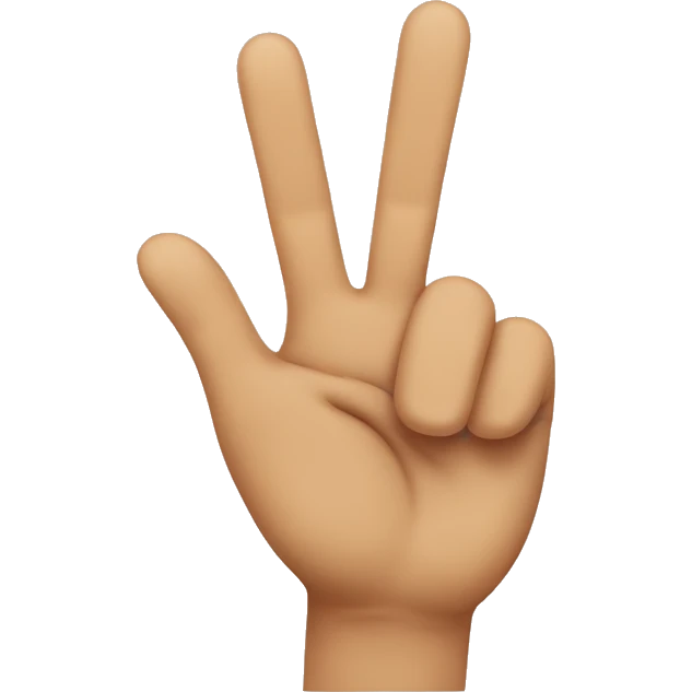 Happy face and peace sign fingers  emoji