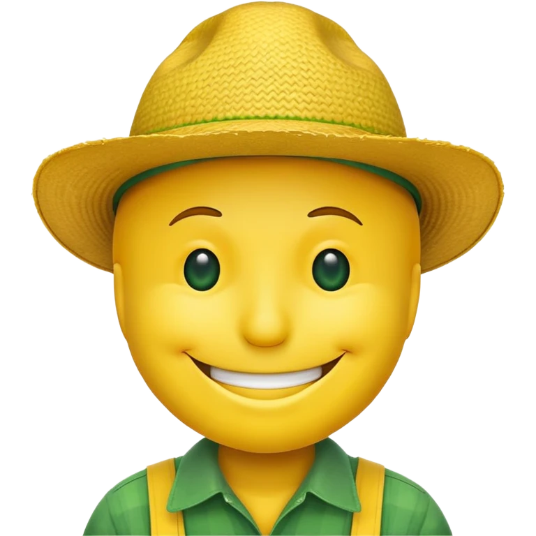 Smiley with a green farmers hat emoji