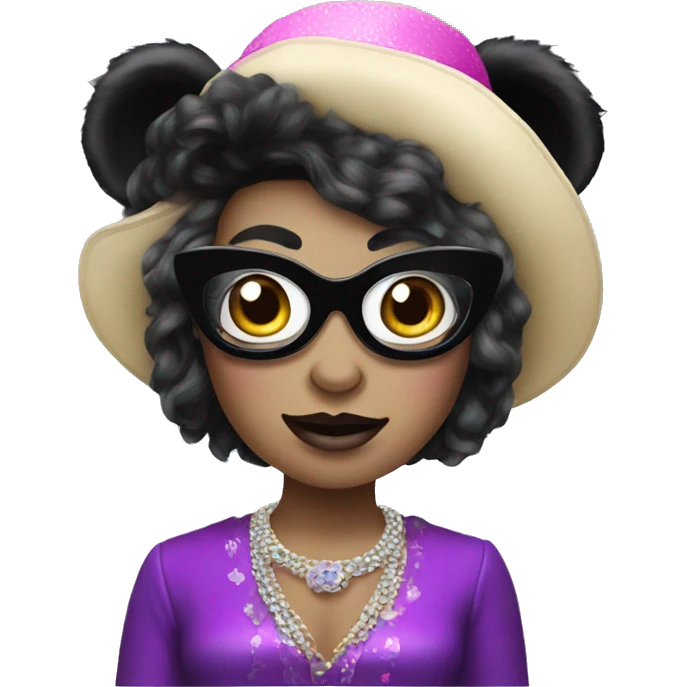 Panda dressed as a drag queen emoji