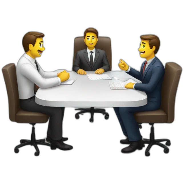 job interview desk white men  emoji