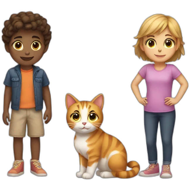 boy girl and cat emoji