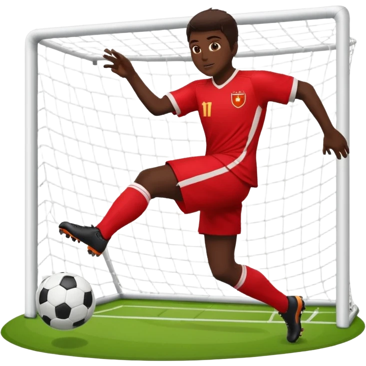 Soccer player scoring goal emoji
