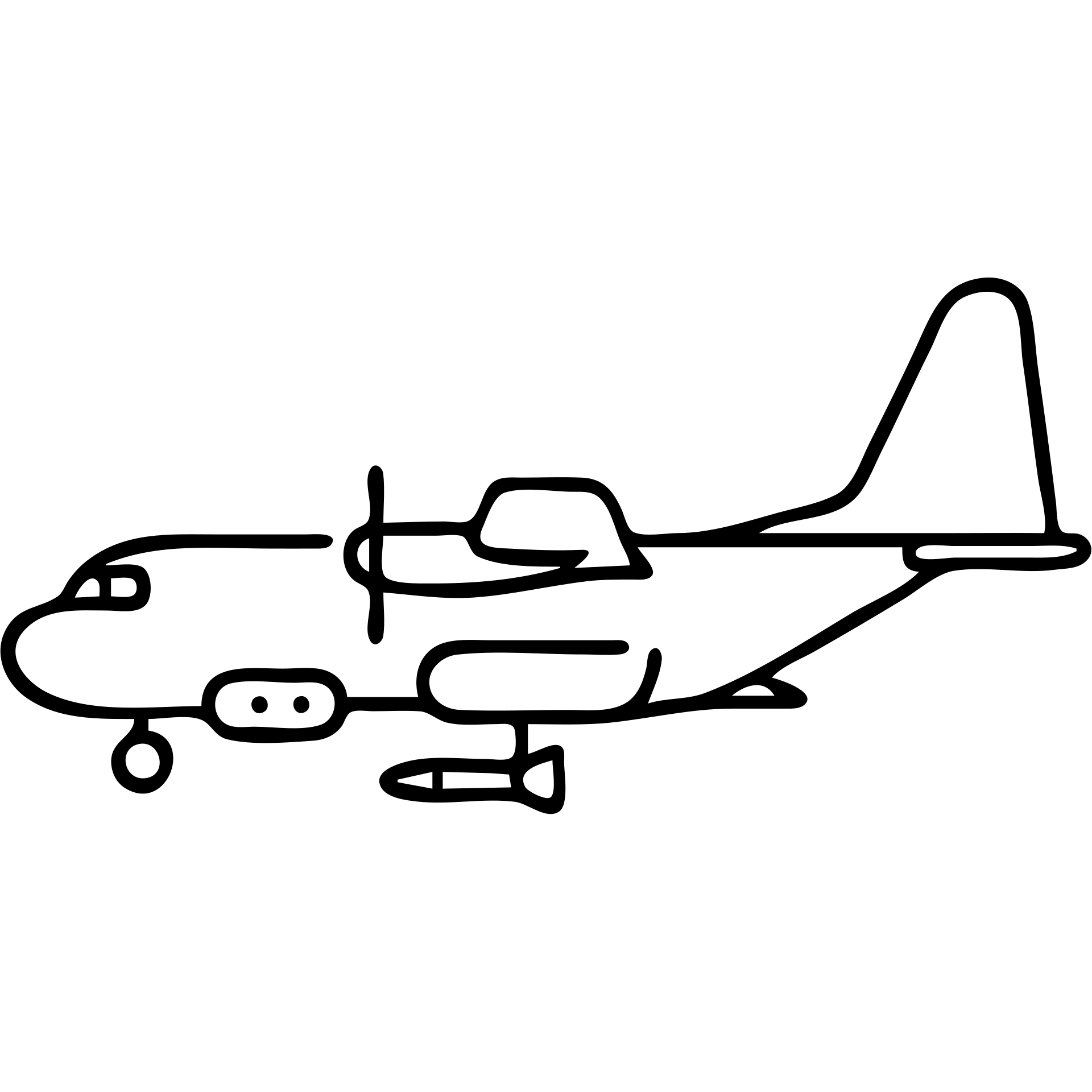 AC-130 gunship military aircraft with visible cannons and weapons from side view emoji