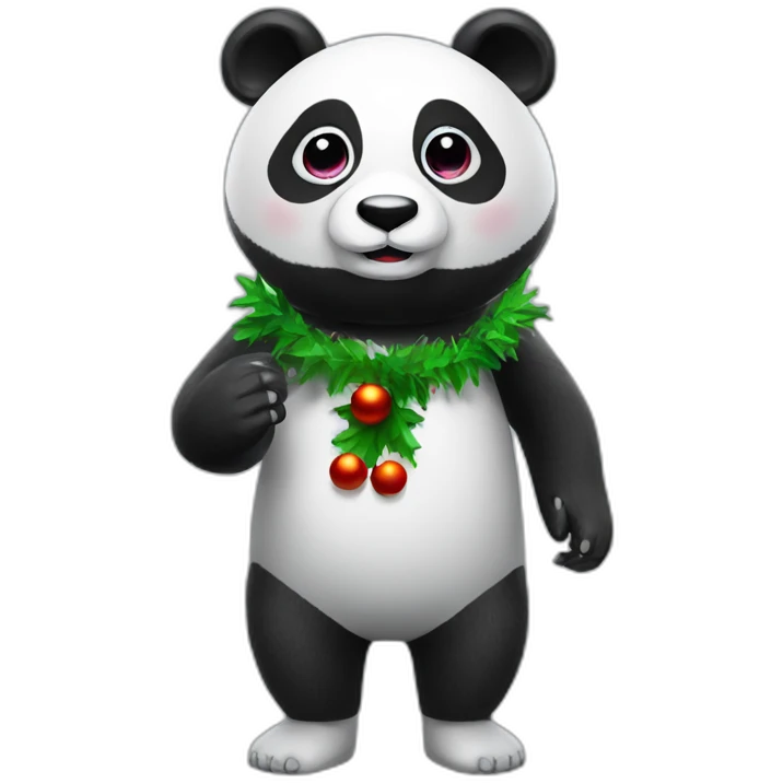 christmas panda in vr headset full body emoji