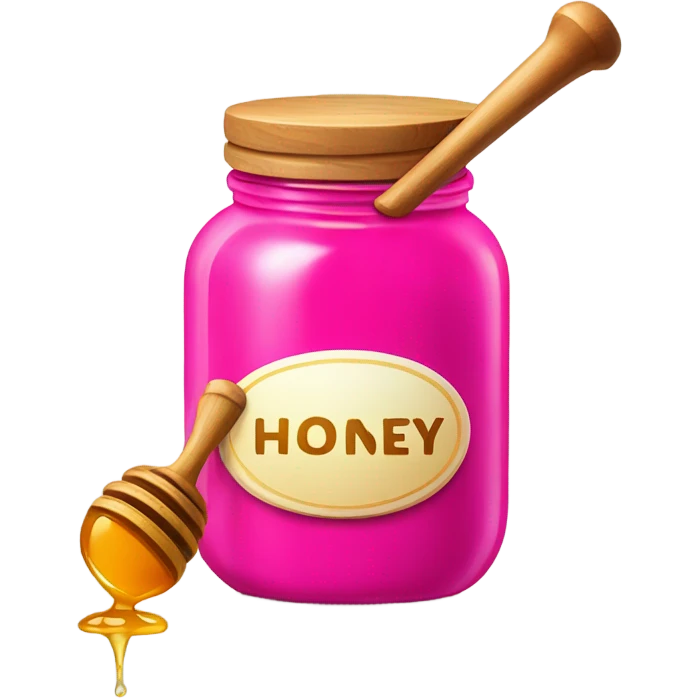 Hot pink jar of honey with wand  emoji
