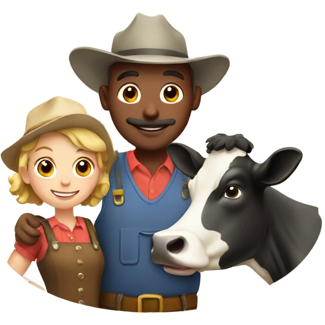 Cow with farmer  emoji