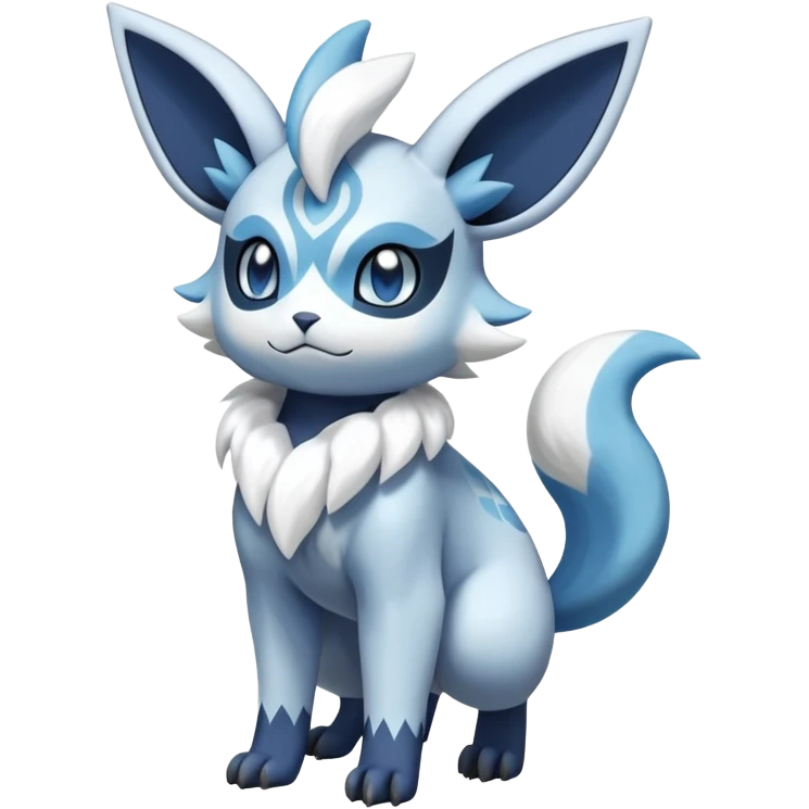 Meowstic-Absol-Minccino-Glaceon-Pokémon-Fakémon-hybrid-creature (full body) emoji