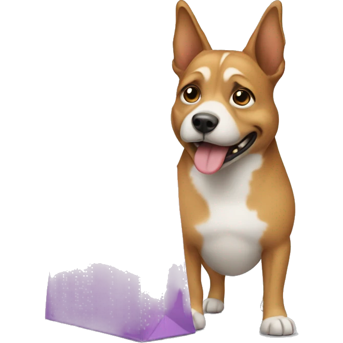 dog with a shopping bag emoji