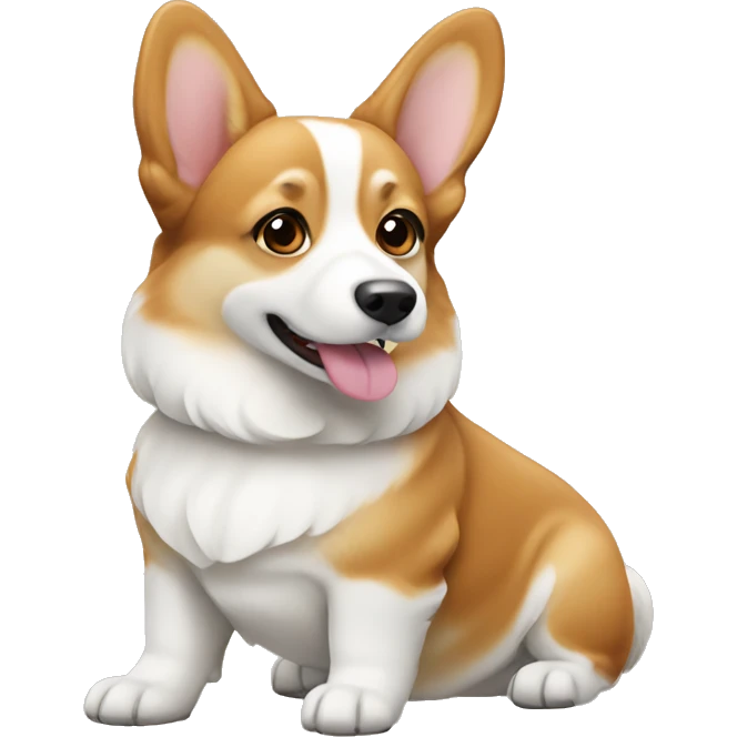 Tan and white corgi emoji