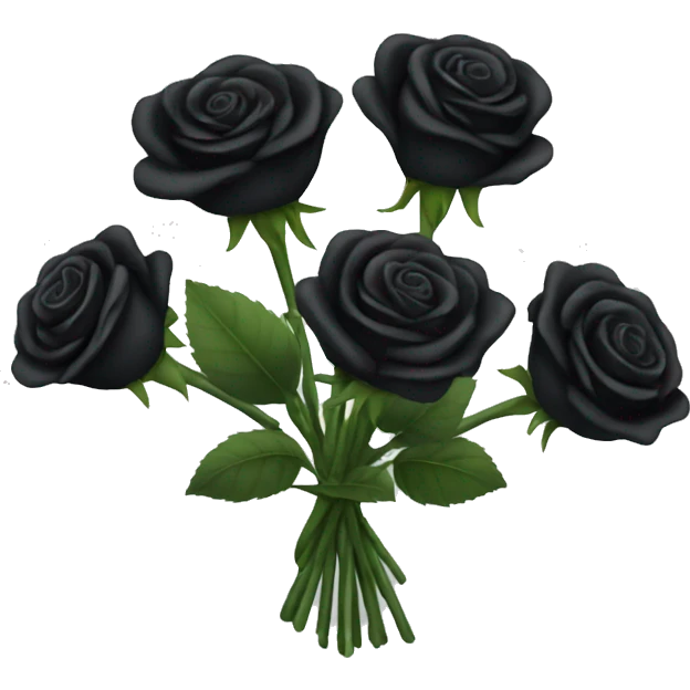 bouquet of black roses emoji