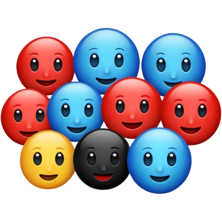Deepseek emojis in blue black and red. emoji