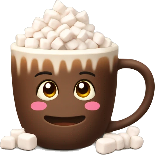 Hot coco with marshmallows  emoji