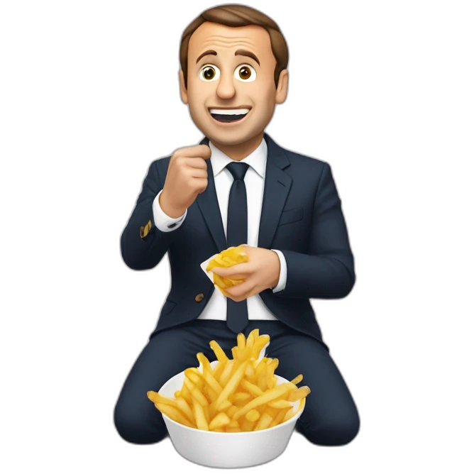 Macron Qui mange des frites emoji
